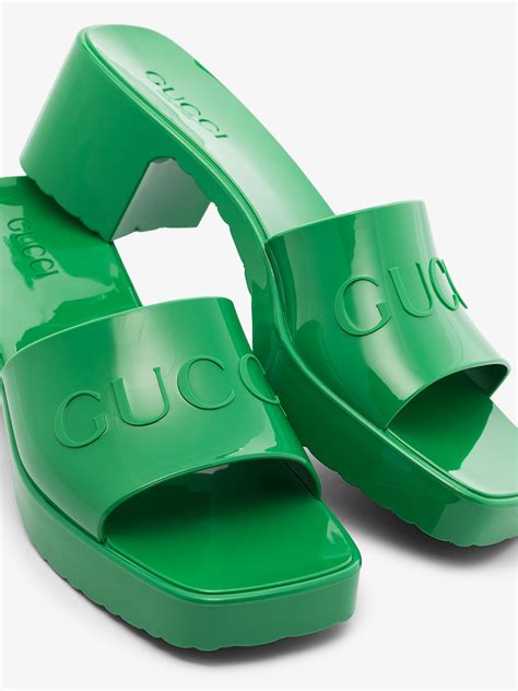 gucci rubber sandals green|gucci rubber sandals women is.